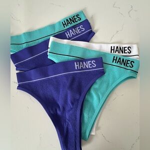 NEW 5 pair Hanes high waist stretch thong underwear small